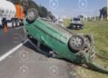 Vuelca automóvil sobre la México – Veracruz en Huamantla.