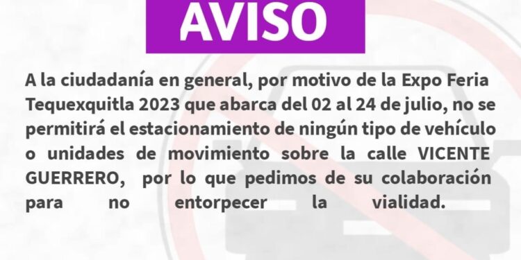 Realizan acciones de vialidad ante inicio de la Feria en Tequexquitla 2023.