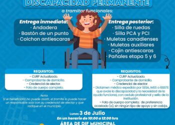 Convoca DIF Tocatlán a participar en la entrega de aparatos funcionales.