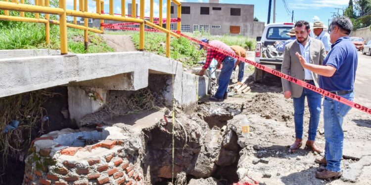RECORRE SALVADOR SANTOS CEDILLO PUNTOS AFECTADOS POR INTENSA LLUVIA