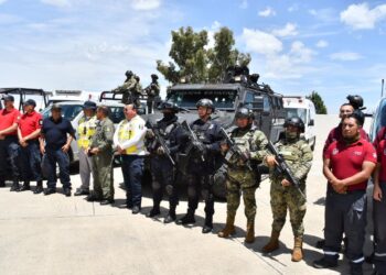 IMPLEMENTAN ACCIONES CORPORACIONES DE SEGURIDAD DURANTE LA HUAMANTLADA