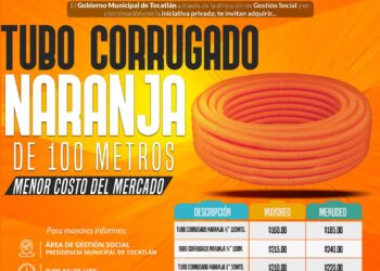 Tocatlán | Invita ayuntamiento de Tocatlán adquirir tubo corrugado.