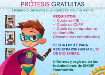 INVITA SMDIF HUAMANTLA A ADQUIRIR PRÓTESIS DE MANO GRATUITAS