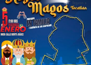 Participa en el desfile de Reyes Magos en Tocatlán.
