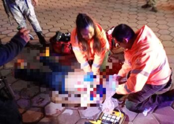 AUXILIA PROTECCIÓN CIVIL DE HUAMANTLA A MASCULINO HERIDO EN RIÑA