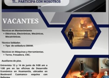 COORDINACIÓN DE DESARROLLO ECONÓMICO DE HUAMANTLA ANUNCIA VACANTES DISPONIBLES EN EMPRESA SIMEC