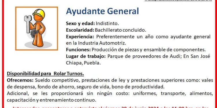 REALIZARÁ EMPRESA TI FLUID SYSTEMS RECLUTAMIENTO EN LA COORDINACIÓN DE DESARROLLO ECONÓMICO DE HUAMANTLA