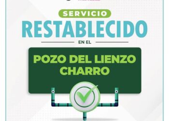Anuncia la CAPAMH reanudación del servicio en el pozo del Lienzo Charro.