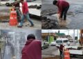 CAPAMH atiende oportunamente fuga de agua en calle Narciso Mendoza