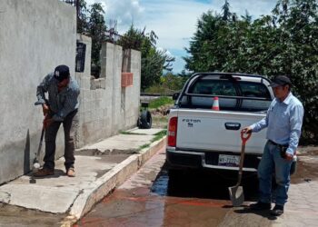 CAPAMH repara fuga de agua en el Barrio de San Lucas