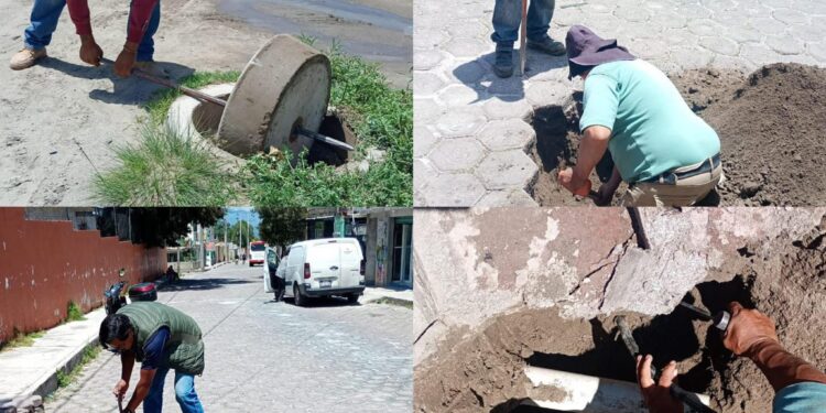 CAPAMH realiza acciones de mantenimiento en San José Xicohténcatl y en Avenida Hidalgo