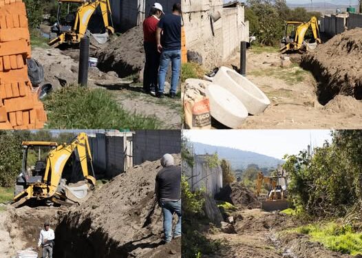 Continúa la construcción de la Red de Drenaje Sanitario en la comunidad de Los Pilares