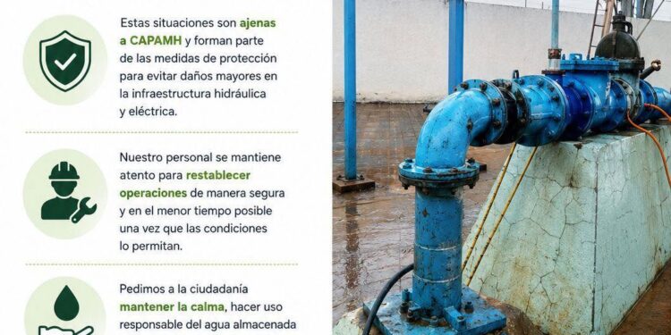 CAPAMH anuncia medidas por tormenta electricas.